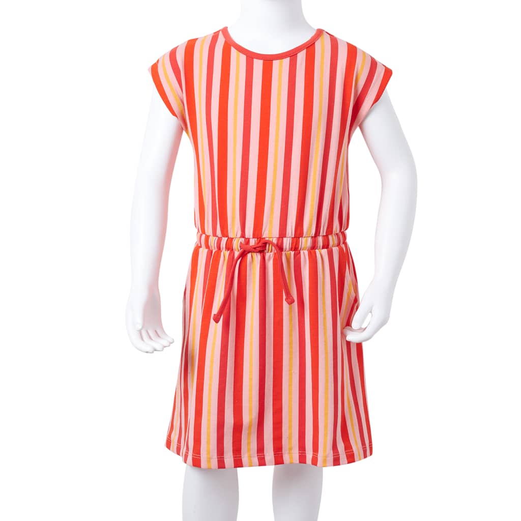 Kids' Dress with Drawstring Pink and Red 92