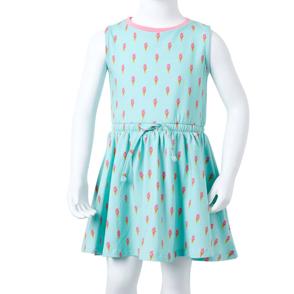 Kids' Dress with Drawstring Light Mint 116