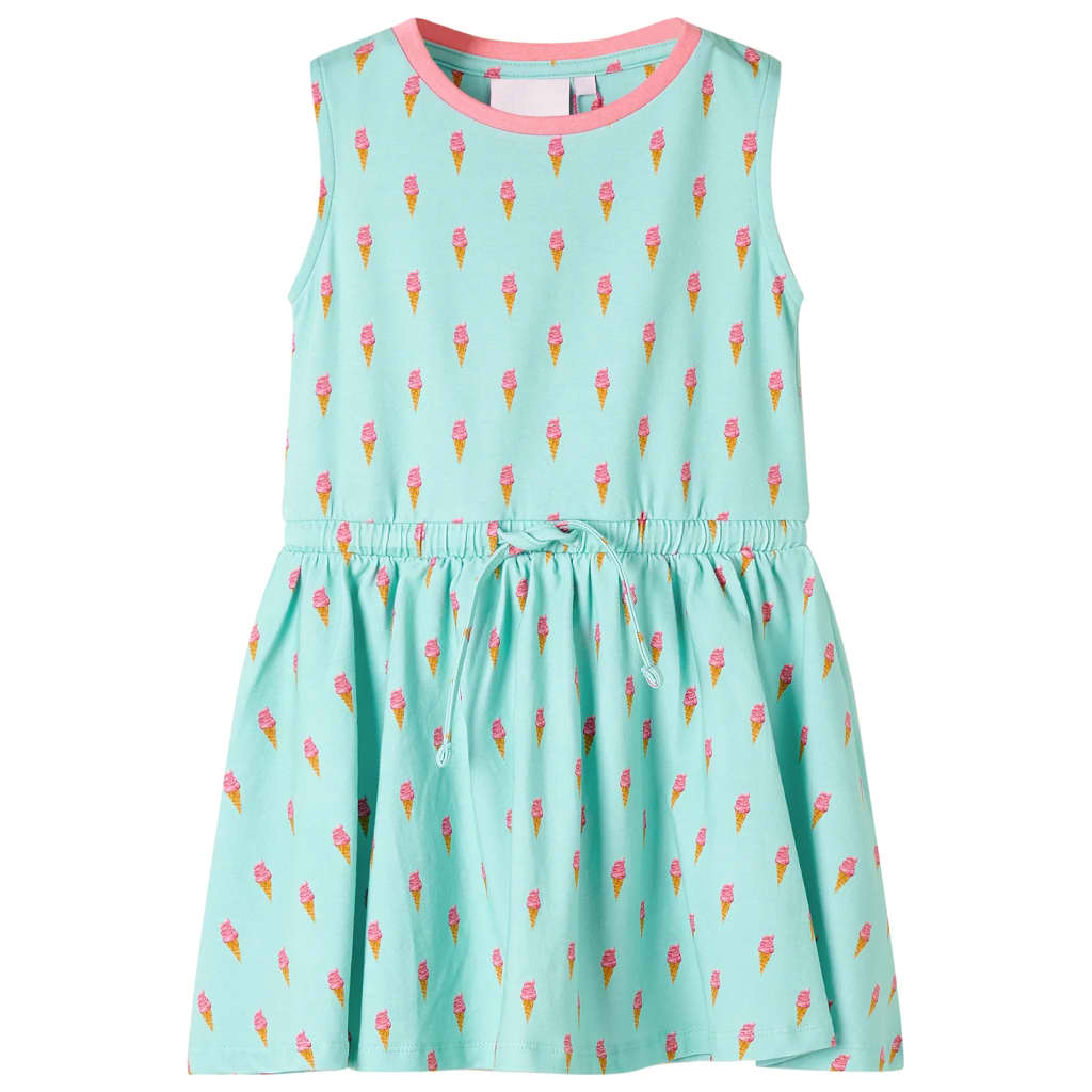 Kids' Dress with Drawstring Light Mint 128