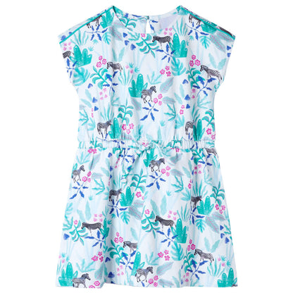 Kids' Dress Ecru and Dark Mint 104