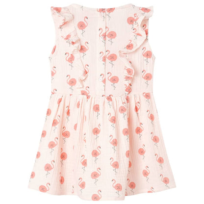 Kids' Dress with Ruffles Soft Pink 116