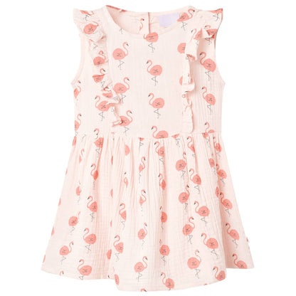 Kids' Dress with Ruffles Soft Pink 128