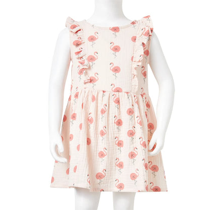 Kids' Dress with Ruffles Soft Pink 128