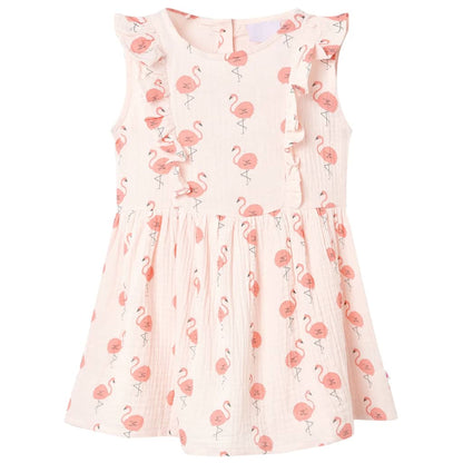 Kids' Dress with Ruffles Soft Pink 140