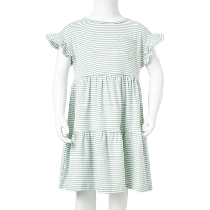 Kids' Dress with Ruffle Sleeves Mint 104