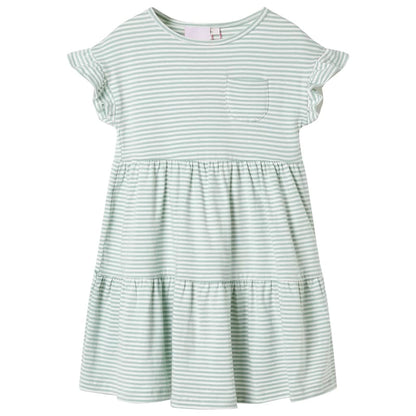 Kids' Dress with Ruffle Sleeves Mint 116