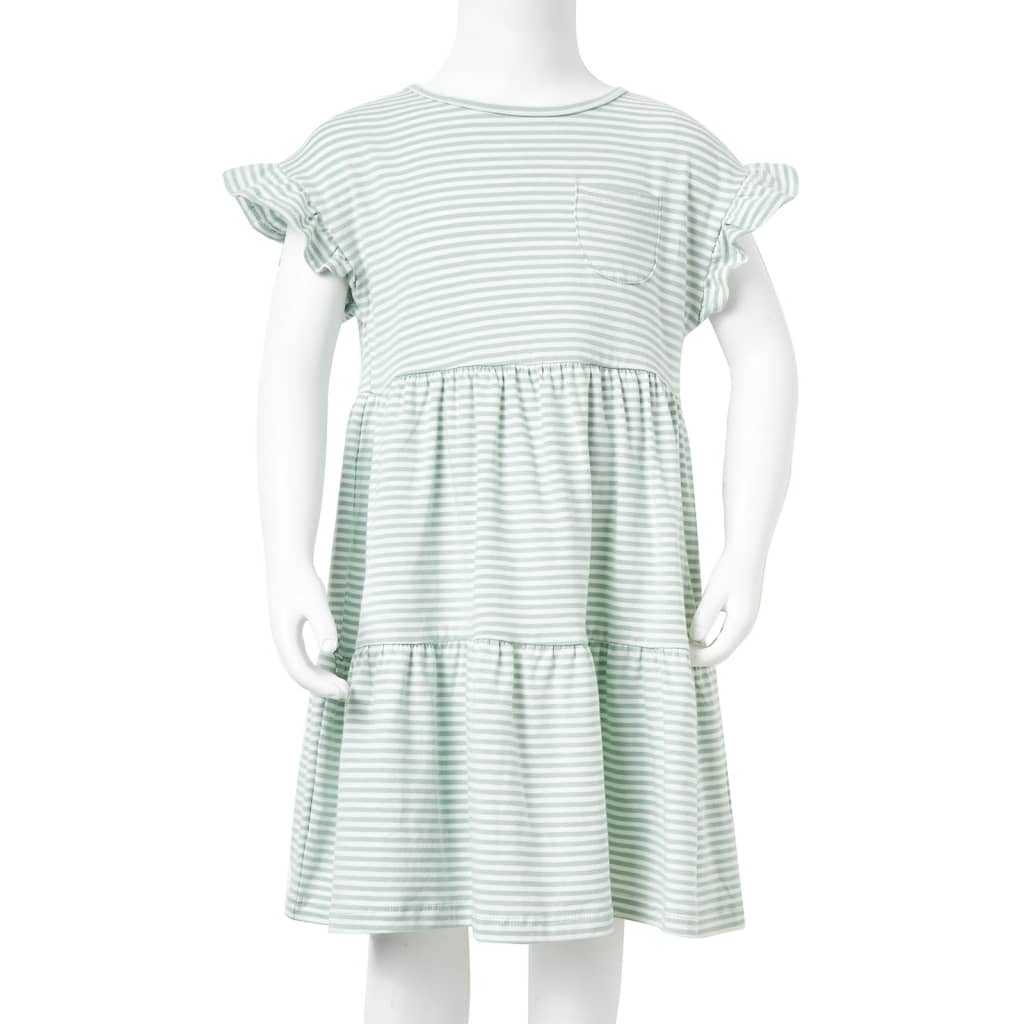 Kids' Dress with Ruffle Sleeves Mint 116