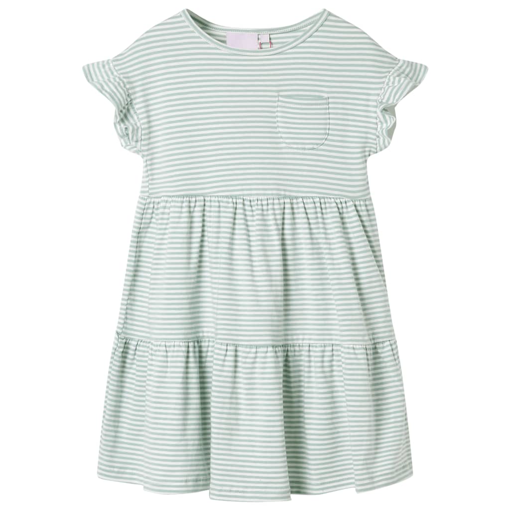 Kids' Dress with Ruffle Sleeves Mint 128