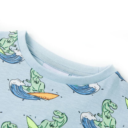 Kids' Pyjamas with Short Sleeves Light Blue 128