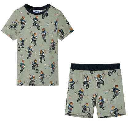 Kids' Pyjamas with Short Sleeves Light Khaki 116