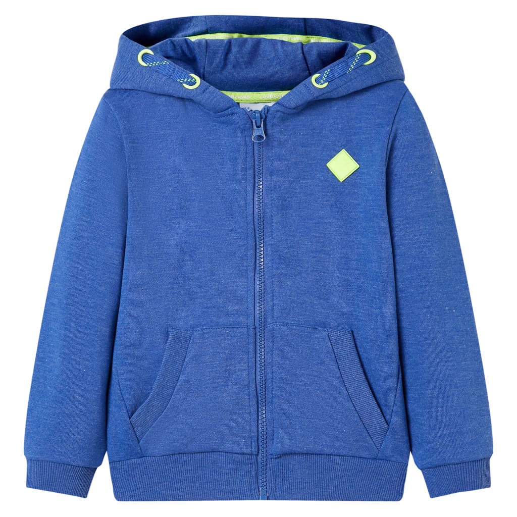 Kids' Hooded Sweatshirt with Zip Blue Melange 128