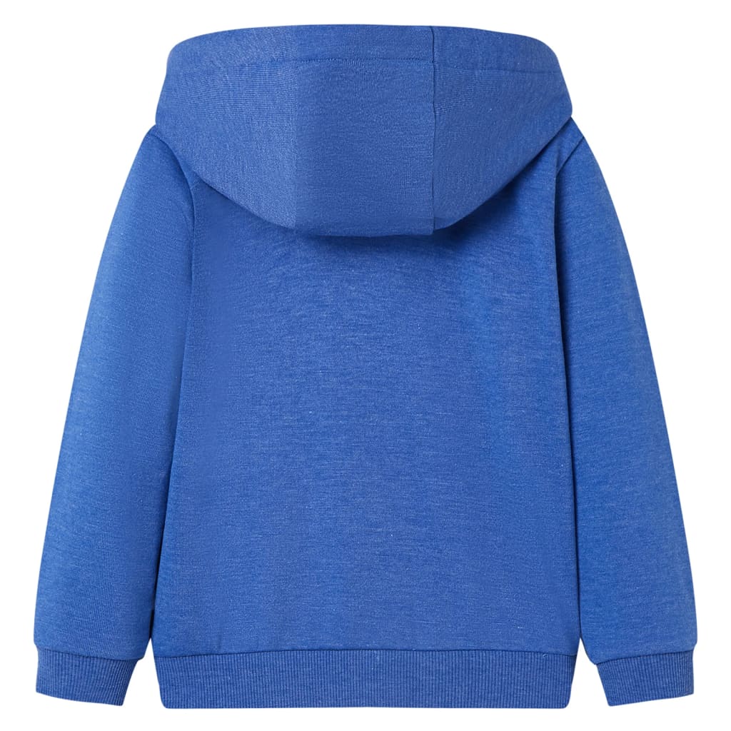 Kids' Hooded Sweatshirt with Zip Blue Melange 128