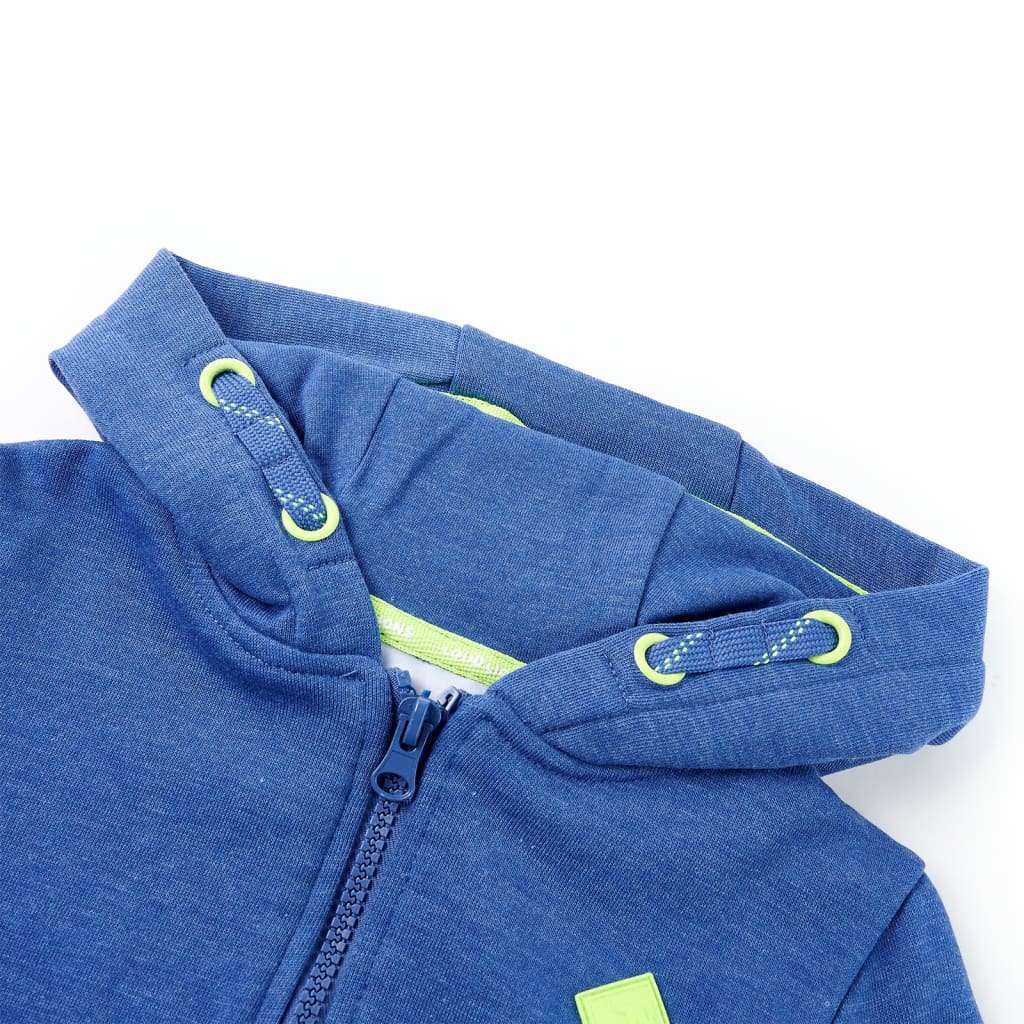 Kids' Hooded Sweatshirt with Zip Blue Melange 128