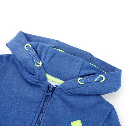 Kids' Hooded Sweatshirt with Zip Blue Melange 128