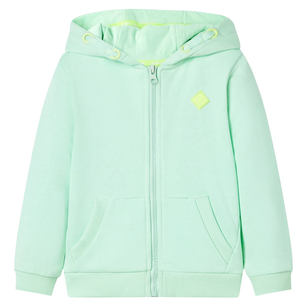 Kids' Hooded Sweatshirt with Zip Bright Green 104