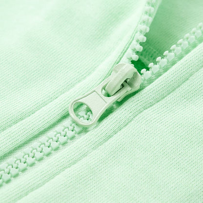 Kids' Hooded Sweatshirt with Zip Bright Green 116