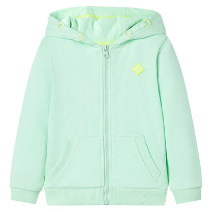 Kids' Hooded Sweatshirt with Zip Bright Green 140