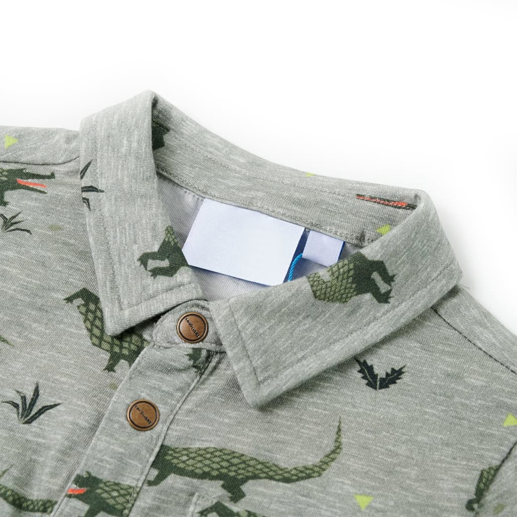 Kids' Shirt Light Khaki Melange 140