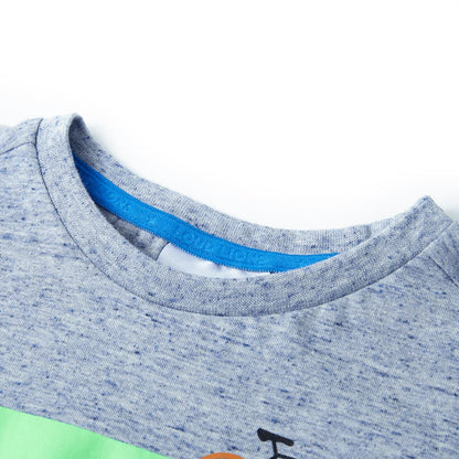 Kids' T-shirt with Short Sleeves Blue Melange 116