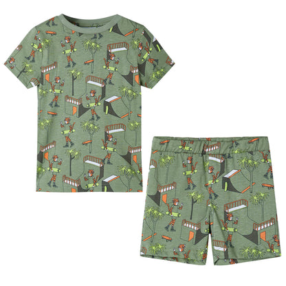 Kids' Pyjamas with Short Sleeves Light Khaki 92