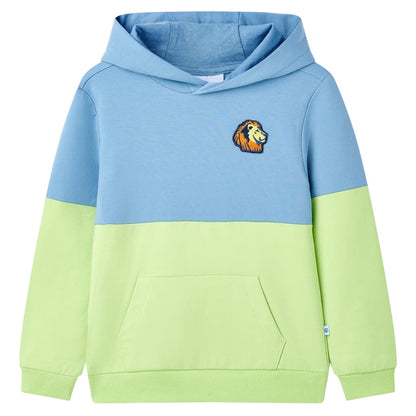 Kids' Hooded Sweatshirt Blue and Soft Yellow 116