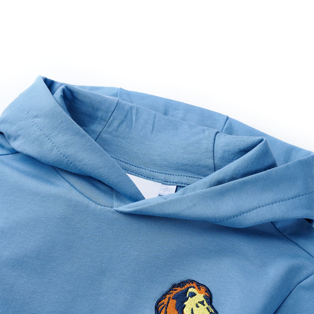 Kids' Hooded Sweatshirt Blue and Soft Yellow 116