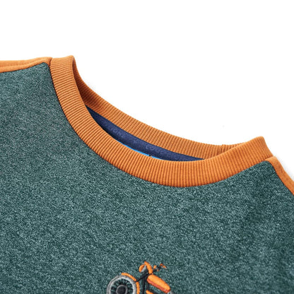 Kids' Sweatshirt Dark Green Melange 104