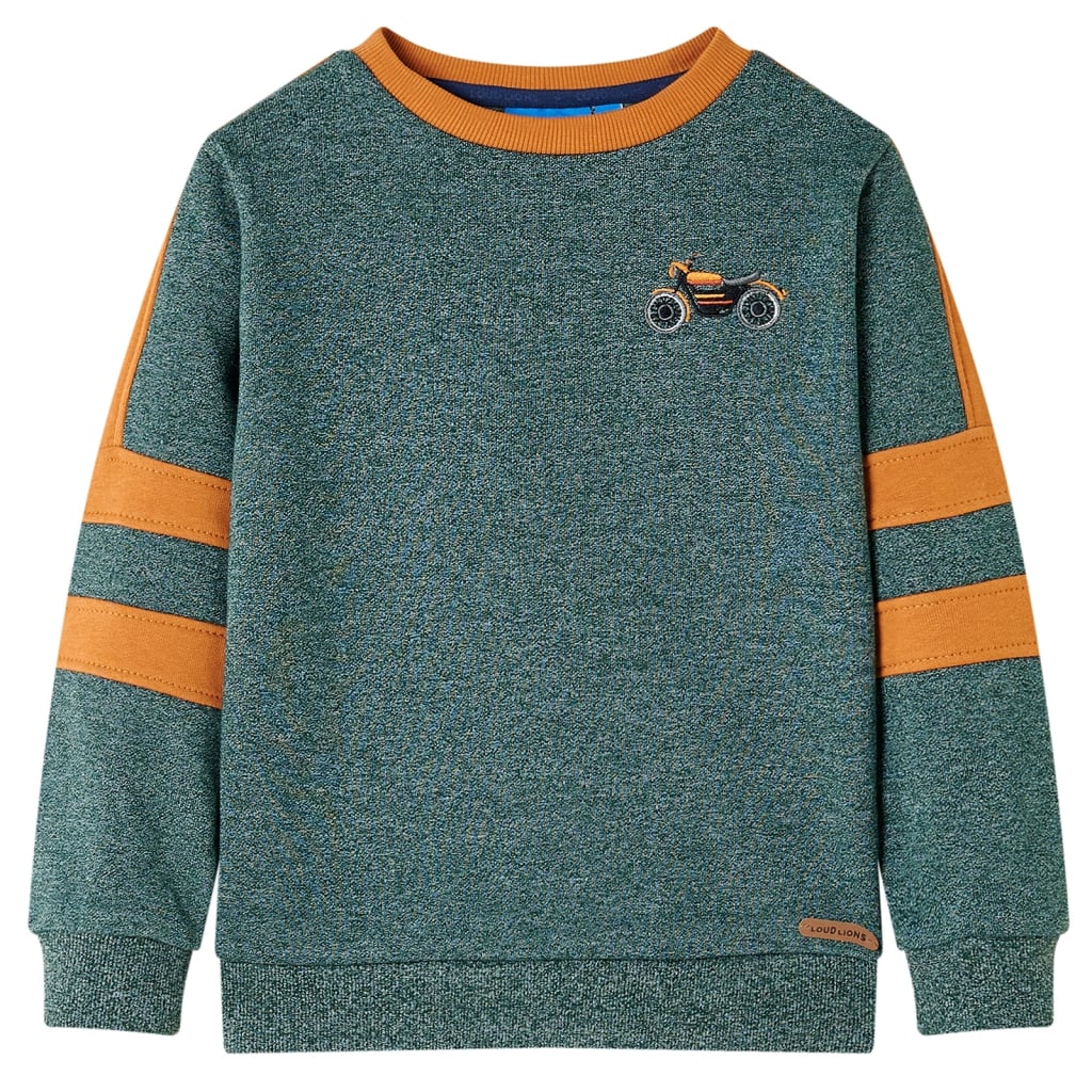 Kids' Sweatshirt Dark Green Melange 140