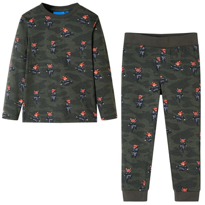 Kids' Pyjamas with Long Sleeves Khaki 128