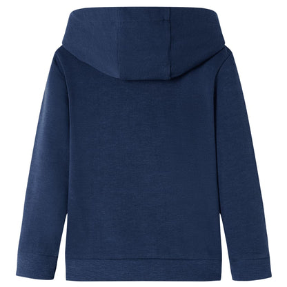 Kids' Hooded Sweatshirt Navy Melange and Orange 104