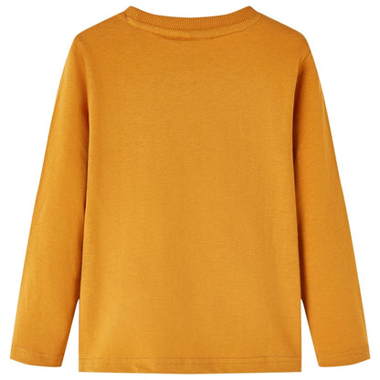 Kids' T-shirt with Long Sleeves Dark Ochre 92