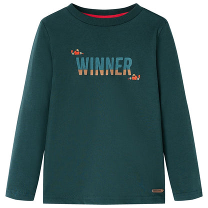 Kids' T-shirt with Long Sleeves Dark Green 116