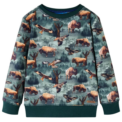 Kids' Sweatshirt Dark Green 128