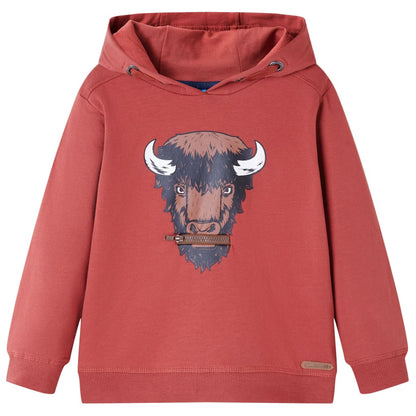 Kids' Hooded Sweatshirt Burnt Red 140