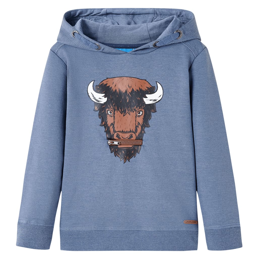 Kids' Hooded Sweatshirt Blue Melange 92