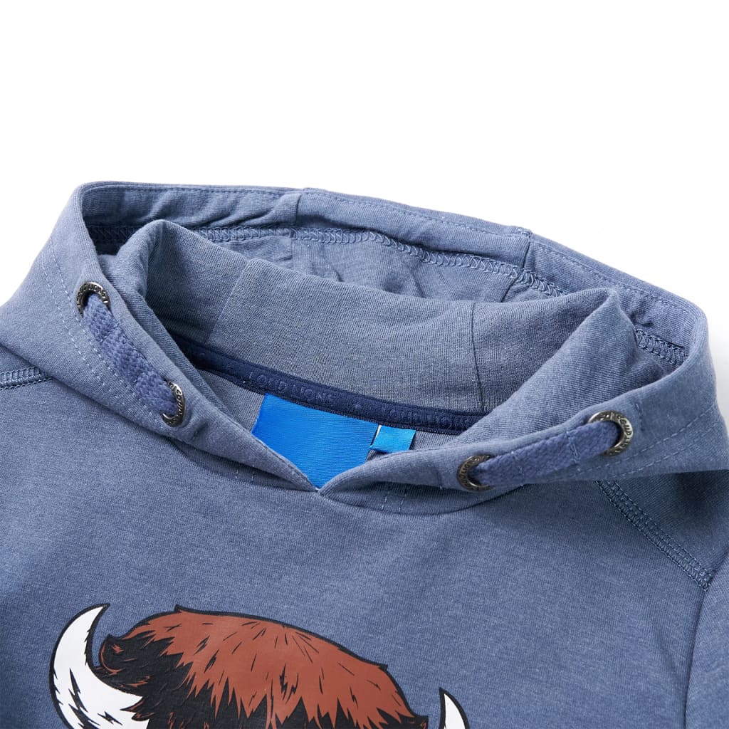 Kids' Hooded Sweatshirt Blue Melange 92