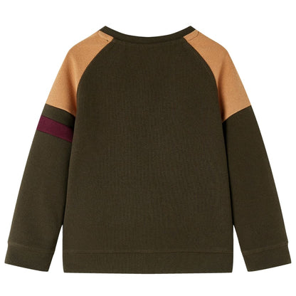 Kids' Sweatshirt Dark Khaki and Camel 140