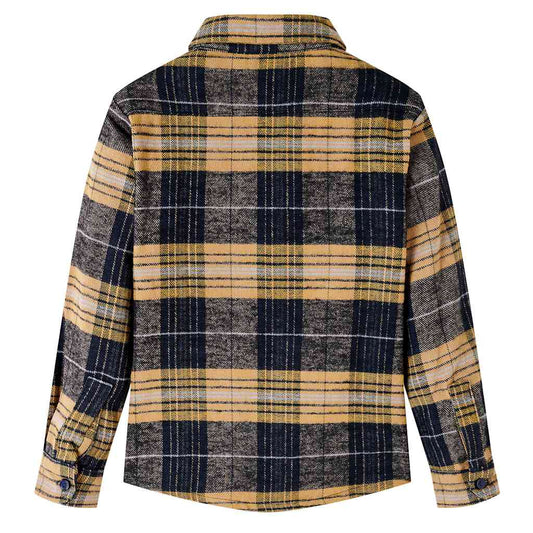 Kids' Plaid Shirt Yellow and Black 116