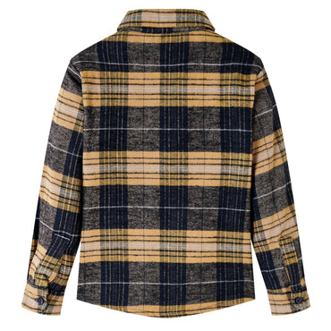 Kids' Plaid Shirt Yellow and Black 140