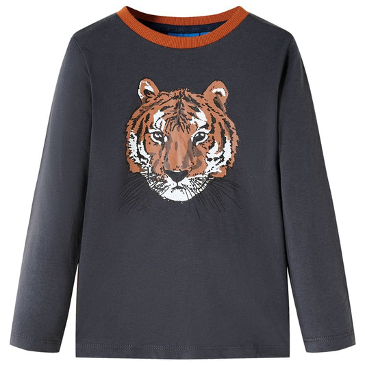 Kids' T-shirt with Long Sleeves Anthracite 92