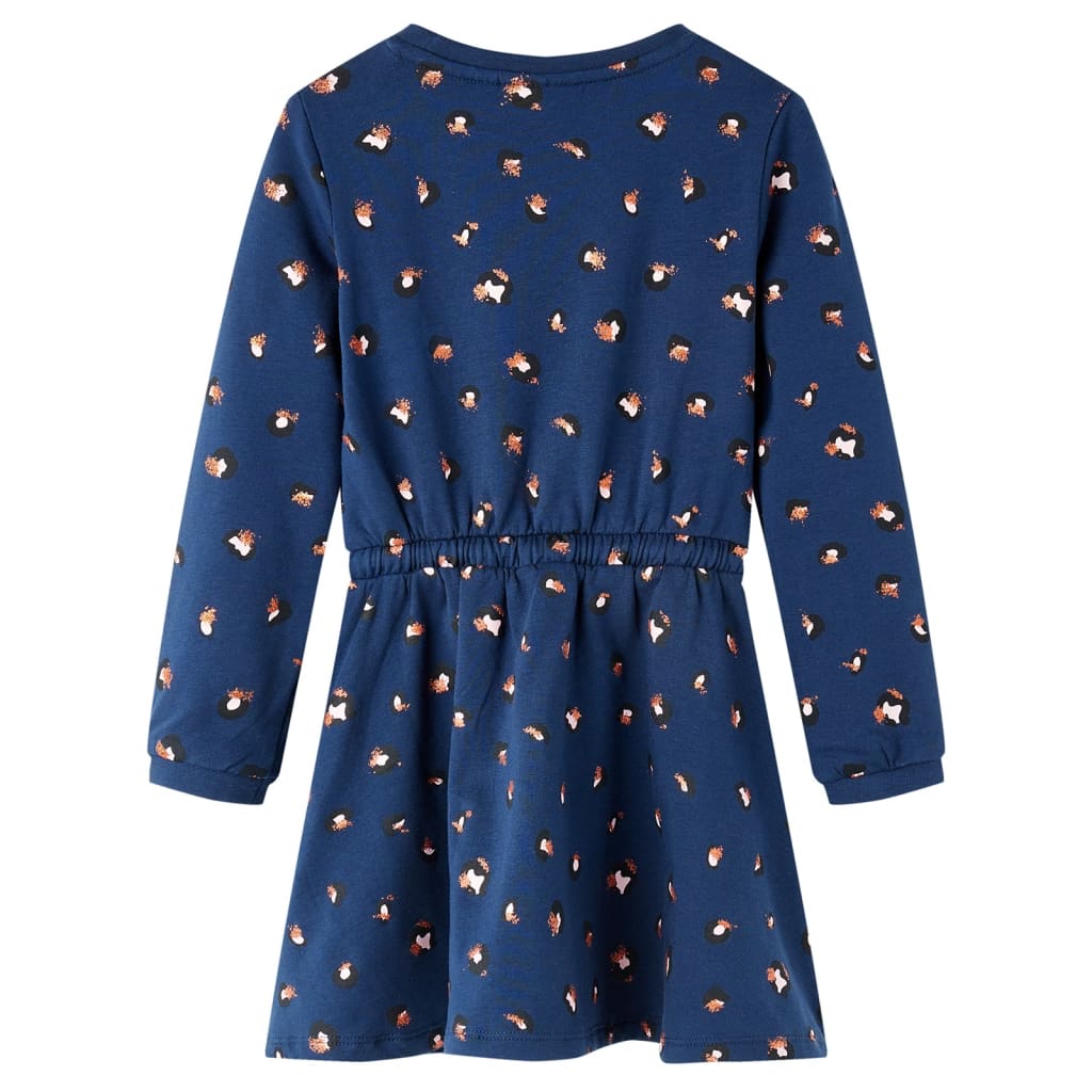 Kids' Dress with Long Sleeves Navy Blue 104