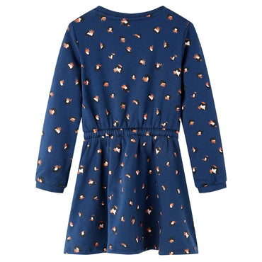 Kids' Dress with Long Sleeves Navy Blue 116