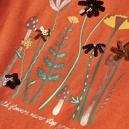 Kids' T-shirt with Long Sleeves Burnt Orange 104