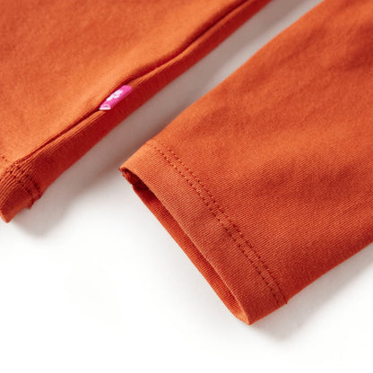 Kids' T-shirt with Long Sleeves Burnt Orange 104