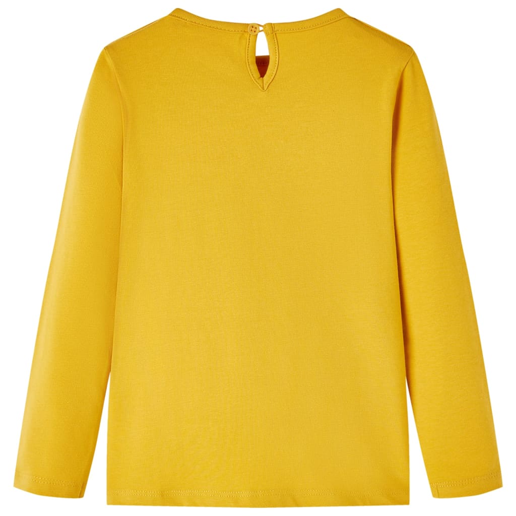 Kids' T-shirt with Long Sleeves Dark Ochre 116