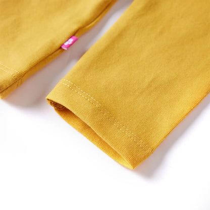 Kids' T-shirt with Long Sleeves Dark Ochre 116