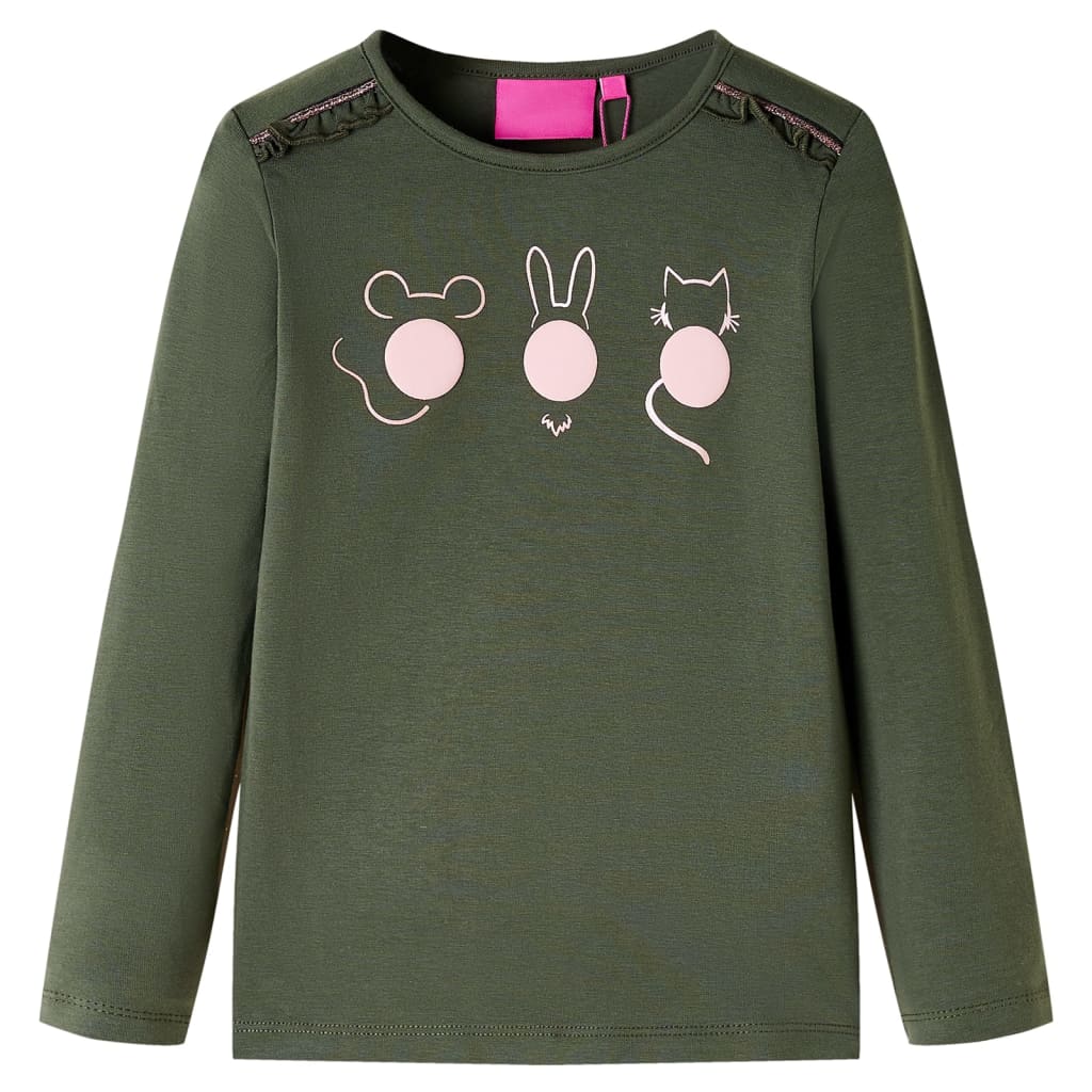 Kids' T-shirt with Long Sleeves Khaki 140