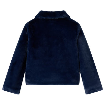 Kids' Coat Faux Fur Navy 92