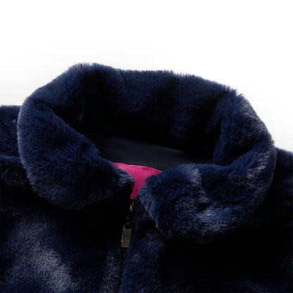 Kids' Coat Faux Fur Navy 92