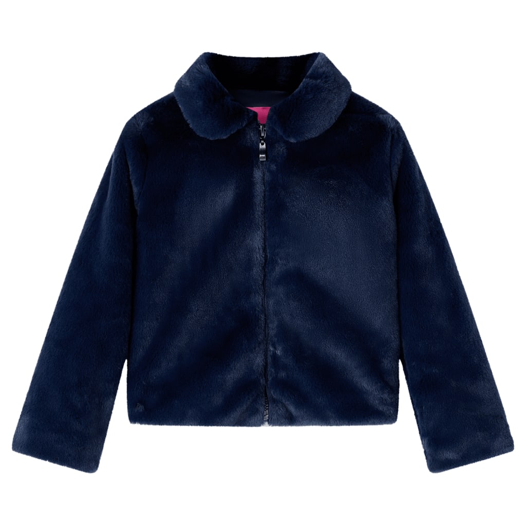 Kids' Coat Faux Fur Navy 140